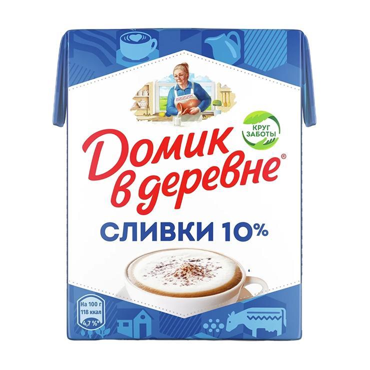 Сливки Домик в Деревне стерилизованные 10% 200 гр., тетра-пак
