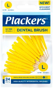 Межзубные ершики Plackers Dental Brush L, 0.7 мм., флоу-пак