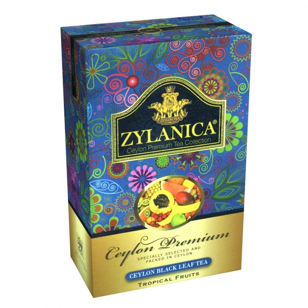 Чай Zylanica Ceylon Premium Collection Тропические фрукты черный, 100 гр., картон