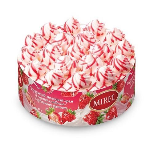 Торт Mirel Клубничный милкшейк 650 гр., пластик