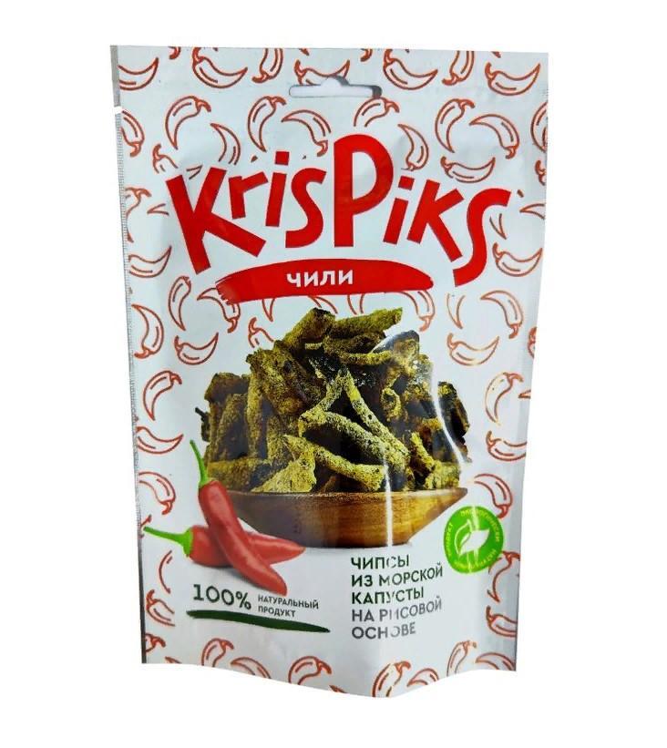 Чипсы из морской капусты KrisPiks Чили 20 гр., флоу-пак