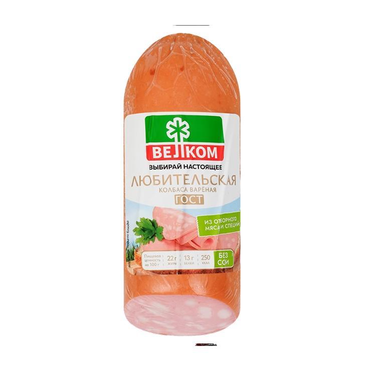 Колбаса Велком Любительская вареная срез 400 гр., вакуум