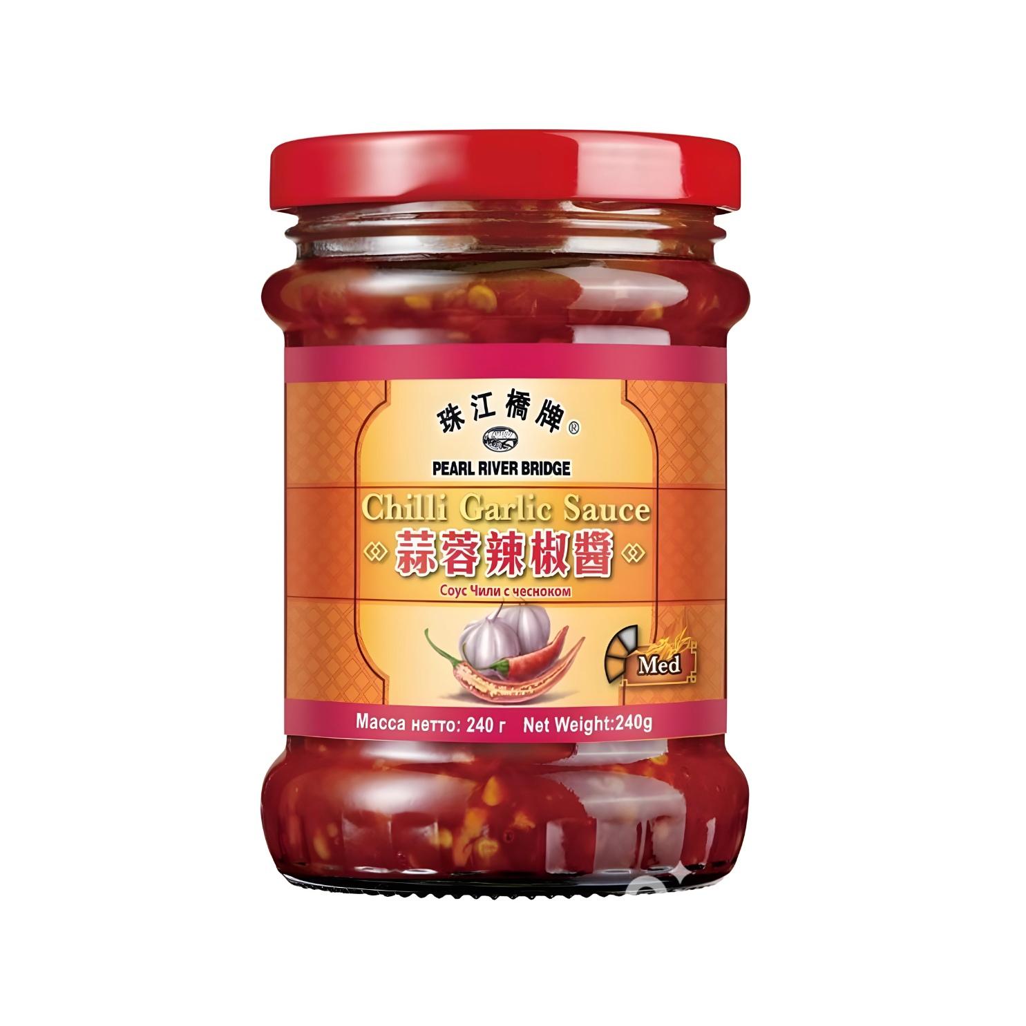 Соус Pearl River Bridge Chilli Garlic Sauce Чили с чесноком 240 гр., стекло