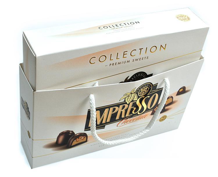 Конфеты Impresso Chocolate Белая сумка 424 гр., картон