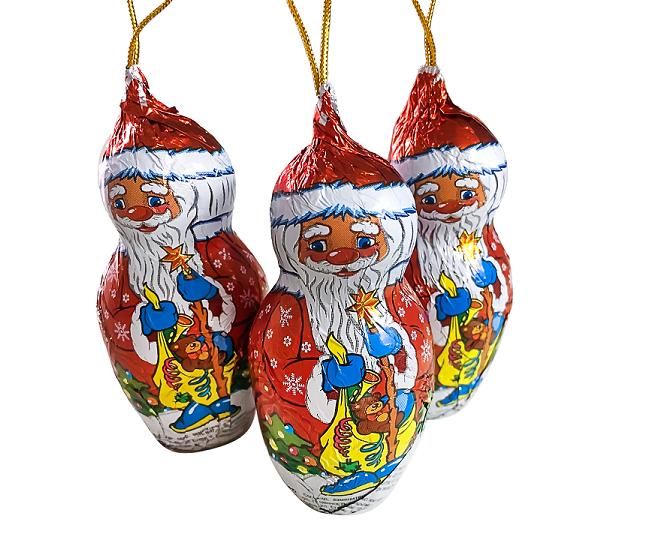 Фигурка шоколадная Шоколадная компания Дед Мороз на веревочке 18 гр., обертка