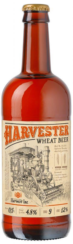 Пиво пшеничное светлое нефильтрованное неосветленное пастеризованное, Harvester, 500 мл., стекло