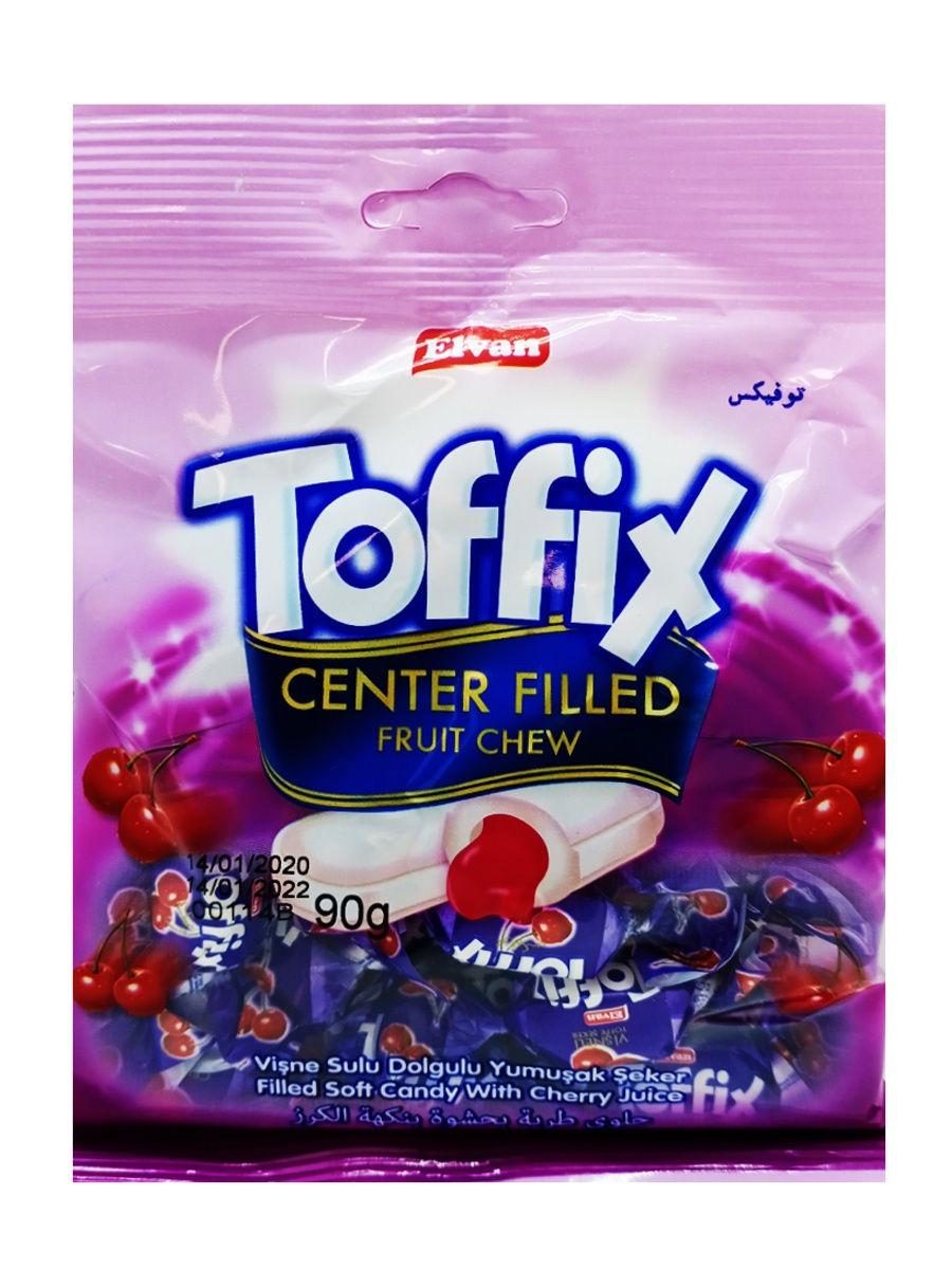 Конфеты жевательные мягкие Toffix с вишней 90 гр., флоу-пак