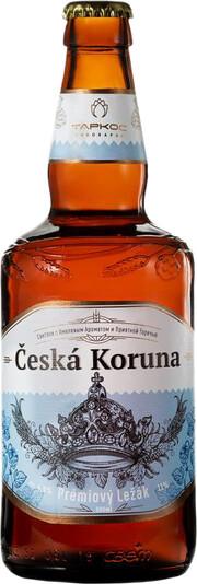 Пиво Таркос Чешская Коруна светлое фильтрованное пастеризованное 4,5% 450 мл., стекло