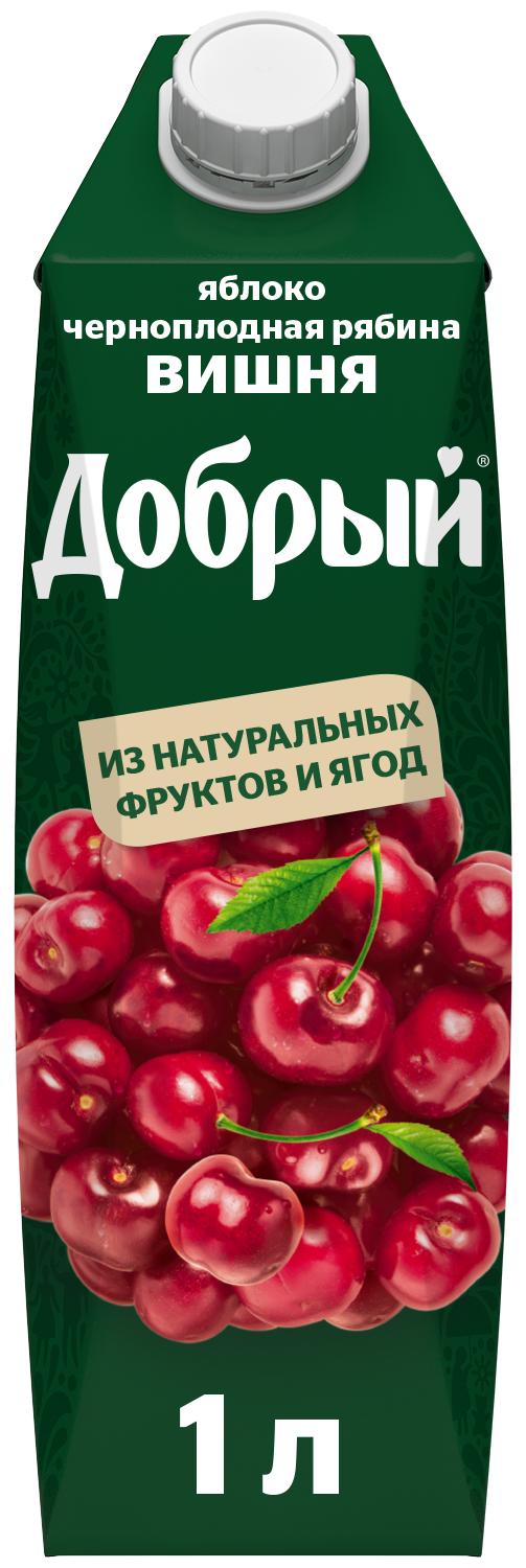 Нектар Добрый яблоко вишня, 1 л., тетра пак