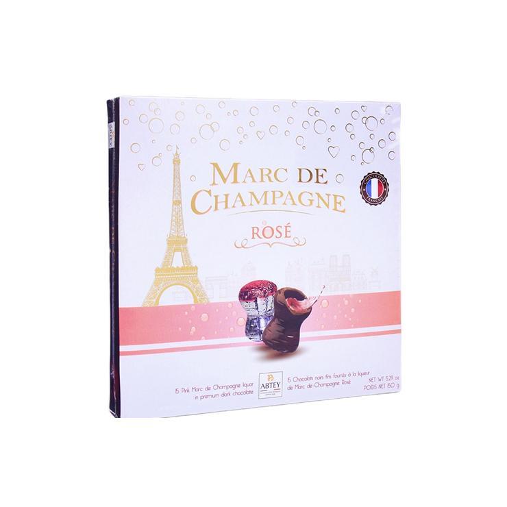 Конфеты ABTEY moments champagne rose из темного шоколада с розовым шампанским 150 гр., картон