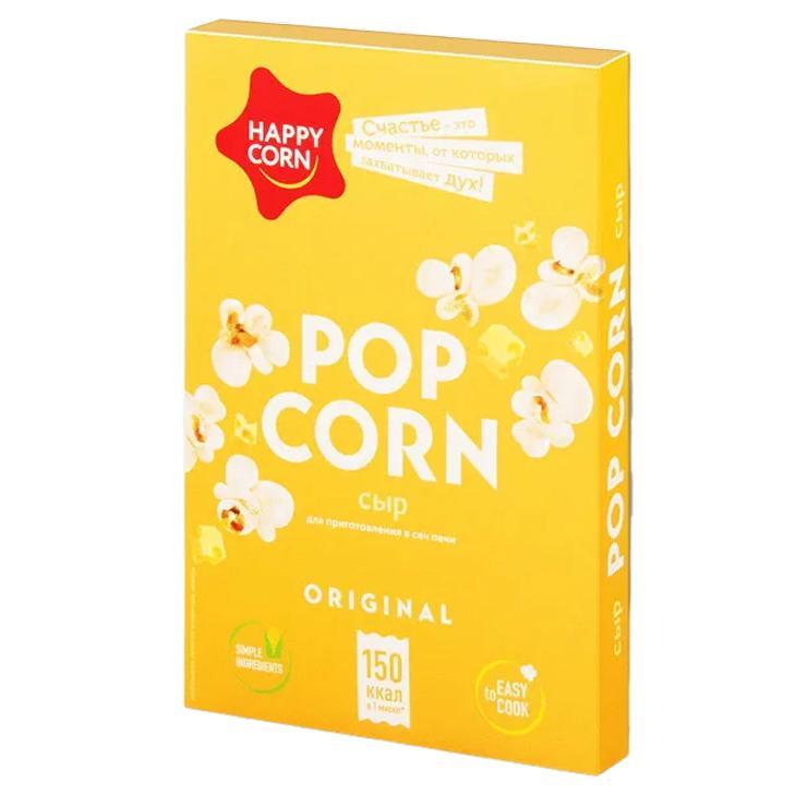 Попкорн Happy Corn сыр для приготовления в микроволновой печи 20 шт, 100 гр., картон