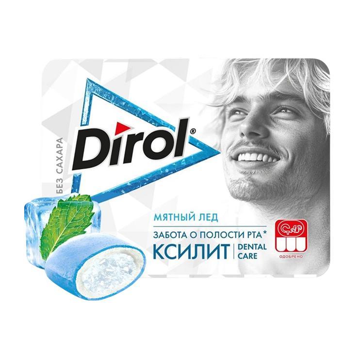 Жевательная резинка Dirol Мятный лед со вкусом перечной мяты без сахара 16 гр., картон