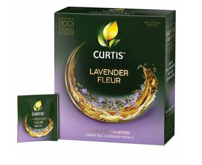 Чай Curtis Lavender Fleur зеленый 100 пакетиков 150 гр., картон