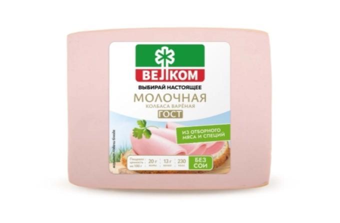 Колбаса Велком Молочная н/о кусок, 400 гр., в/у