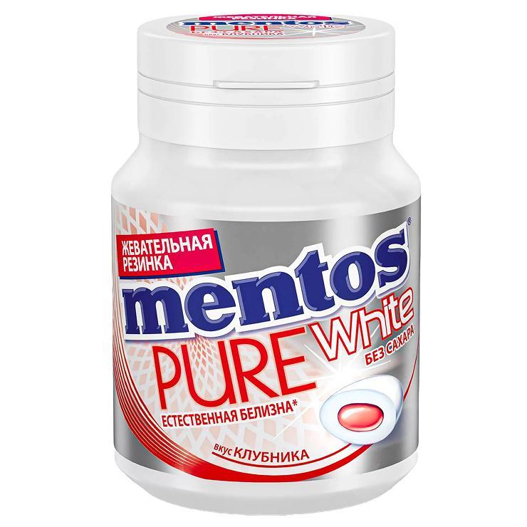 Жевательная резинка Mentos Pure White Вкус клубника 54 гр., ПЭТ