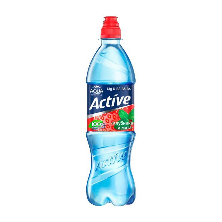 Вода негазированная Aqua Minerale Active клубника мята 500 мл., ПЭТ