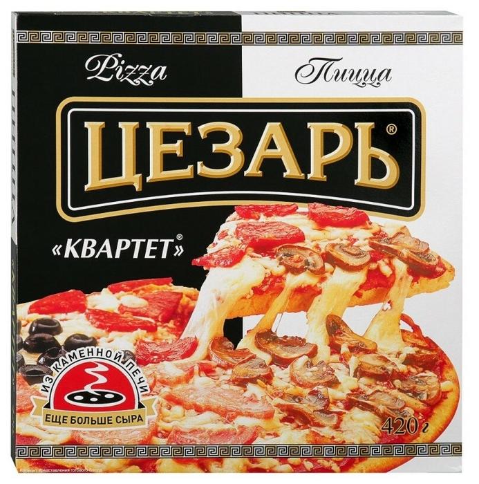 Пицца Морозко Цезарь квартет замороженная, 420 гр., картон