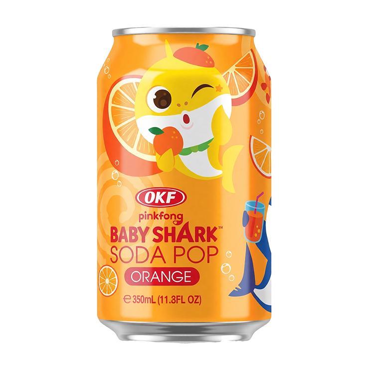 Напиток сокосодержащий OKF babyshark soda pop orange 350 мл., ж/б