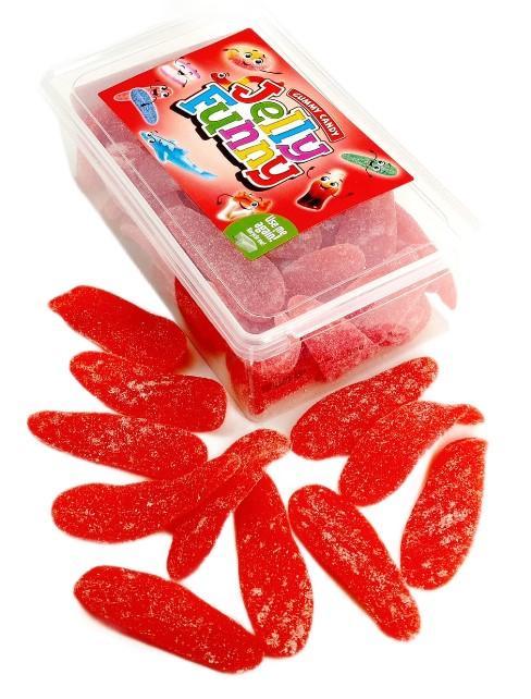 Мармелад жевательный Jelly Funny Red Tongue язык красный кисло-сладкий 62 штуки 1 кг., пластик