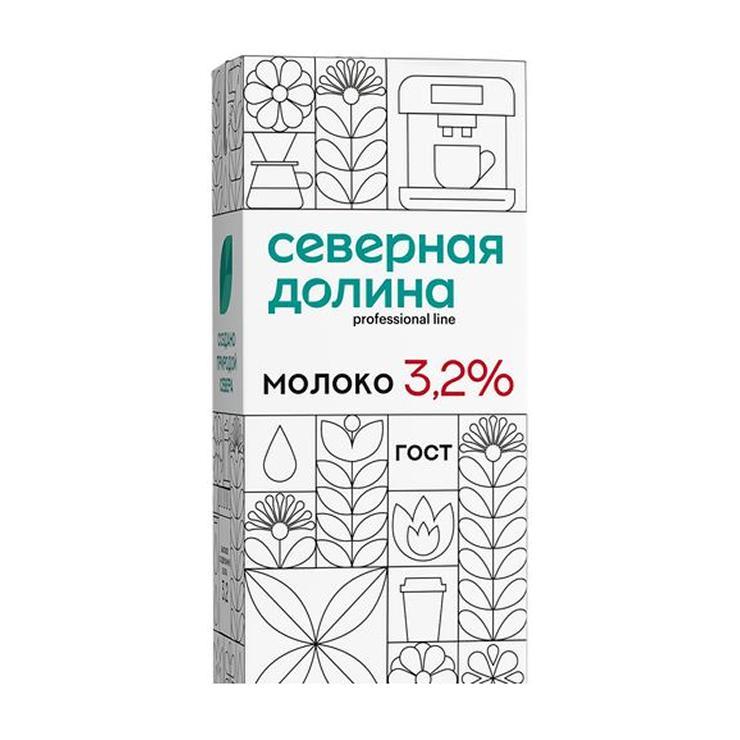 Молоко Северная Долина ультрапастеризованное 3,2 % 1 л., тетра-пак