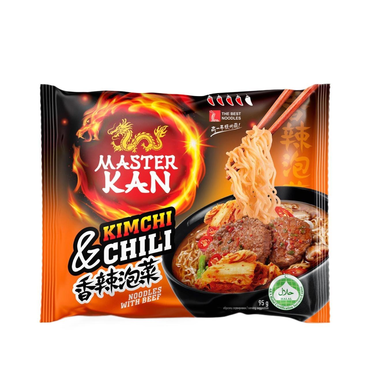 Лапша быстрого приготовления Master Kan Kimchi & Chili 95 гр., флоу-пак