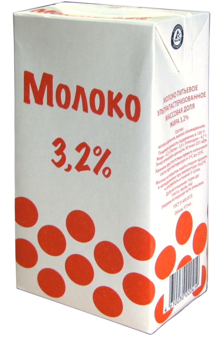 Молоко Горошек 3,2% 973 мл., тетра-пак