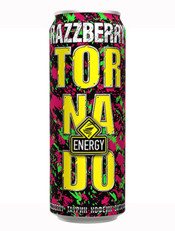 Напиток энергетический Tornado Energy Razzberry газированный 500 мл., ж/б