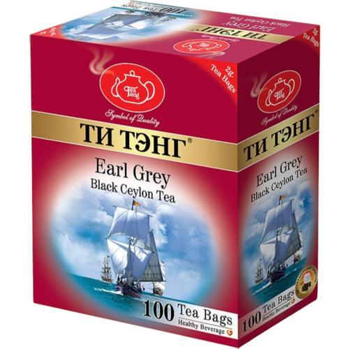 Чай Ти Тэнг Earl Grey черный 100 пакетиков, 200 гр., картон