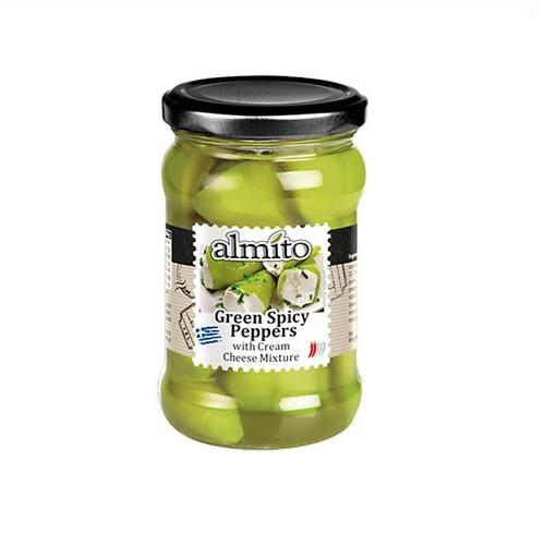 Перец Almito зеленый фарширнный сырным кремом, 320 мл, стекло