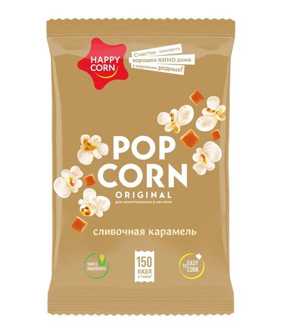 Попкорн Happy Corn Сливочная карамель Для приготовления в СВЧ