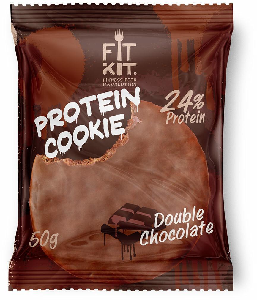 Протеиновое печенье FIT KIT Chocolate Protein Cookie в шоколаде 50 гр., флоу-пак