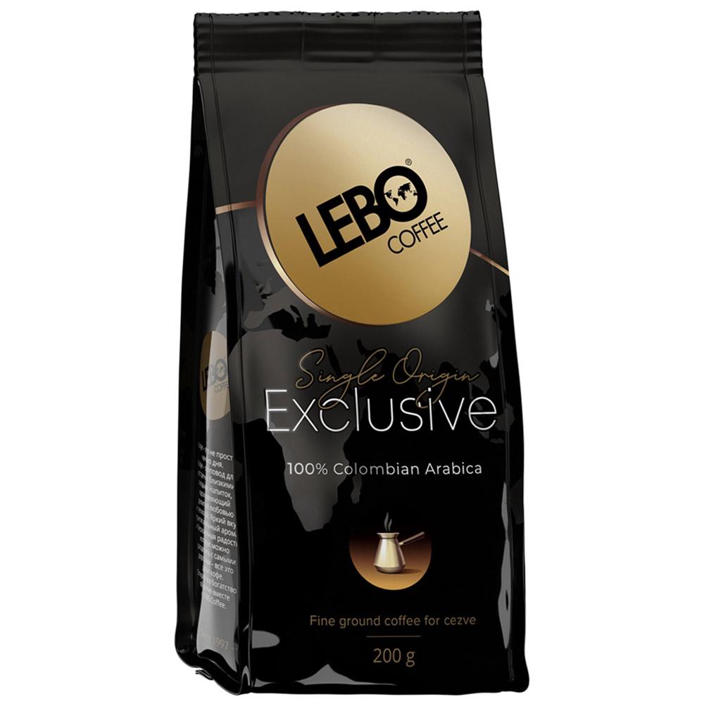 Кофе Lebo, Exclusive молотый для турки арабика среднеобжаренный, 200 гр., дой-пак