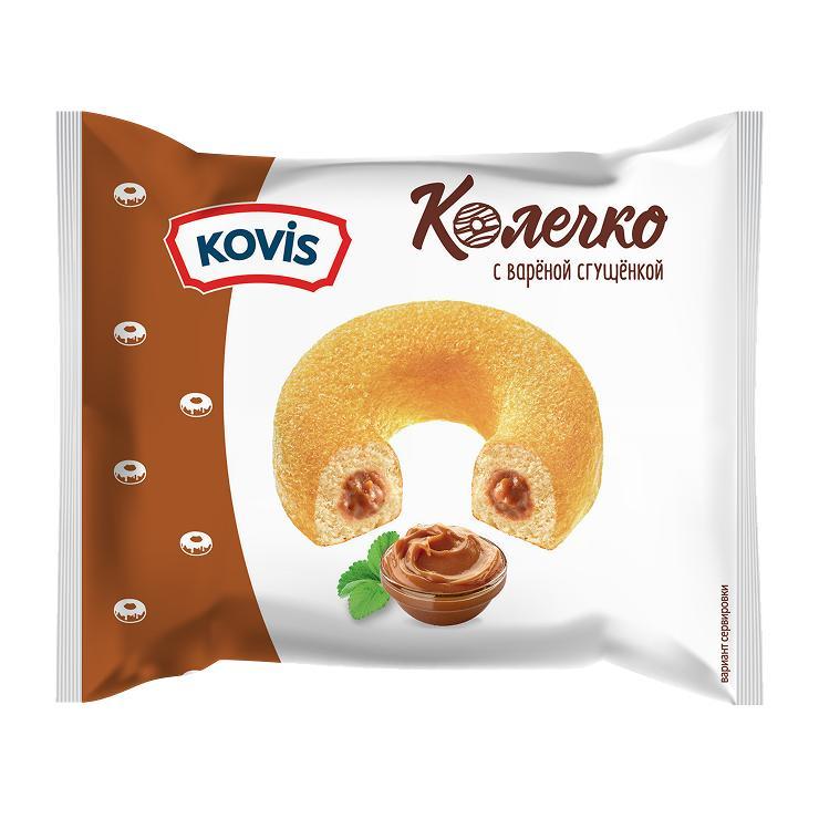 Колечки бисквитные Kovis с начинкой вареная сгущенка 40 гр., флоу-пак