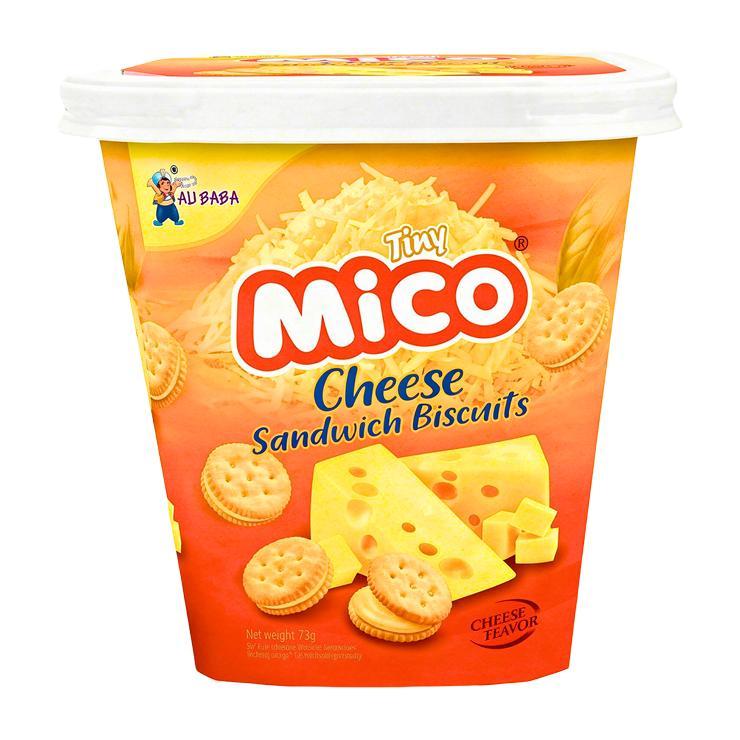 Печенье Tiny Mico cheese sandwich biscuits со вкусом сыра 72 гр., пластиковая упаковка