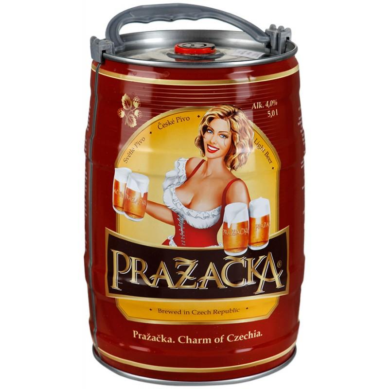 Пиво Prazacka светлое фильтрованное пастеризованное 4% 5 л., ж/б
