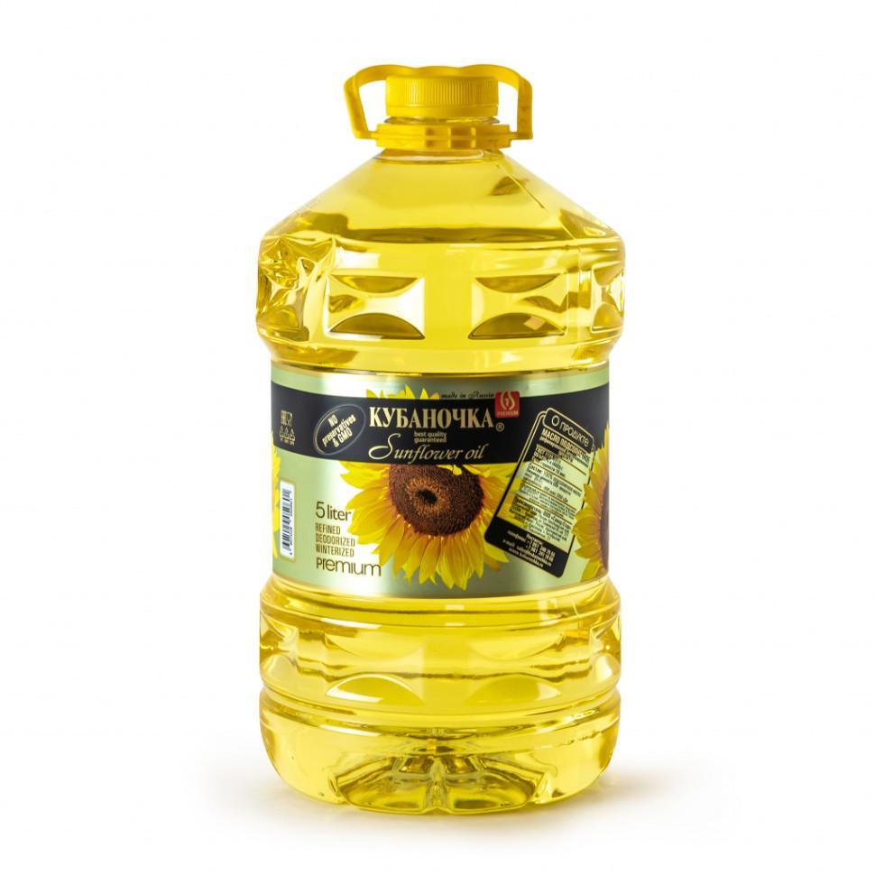 Масло подсолнечное для фритюра Кубаночка 5 л., ПЭТ