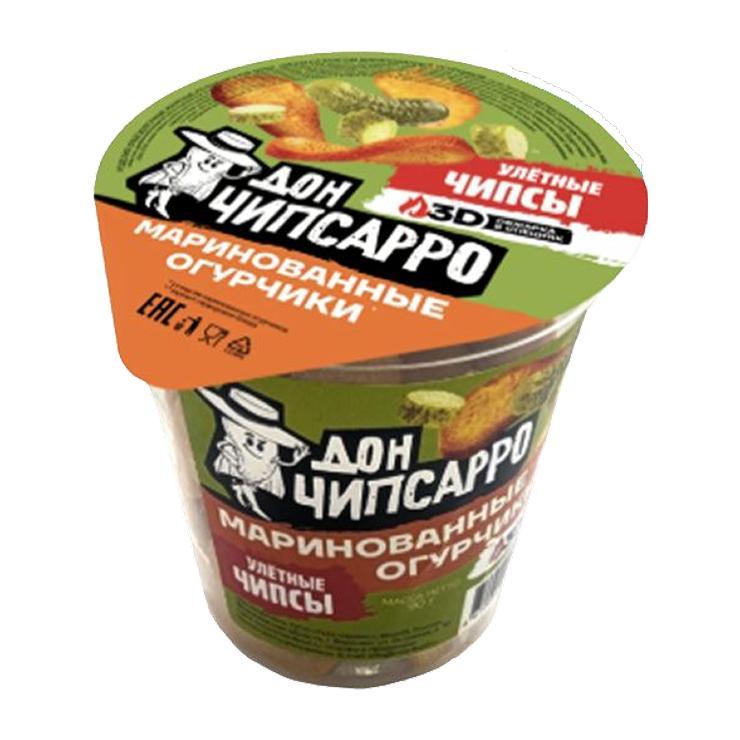 Гренки Дон Чипсарро со вкусом маринованных огурчиков 90 гр., стакан