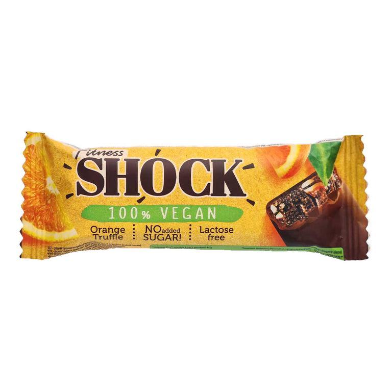 Батончик FitnesShock Vegan Апельсин глазированный 45 гр., флоу-пак