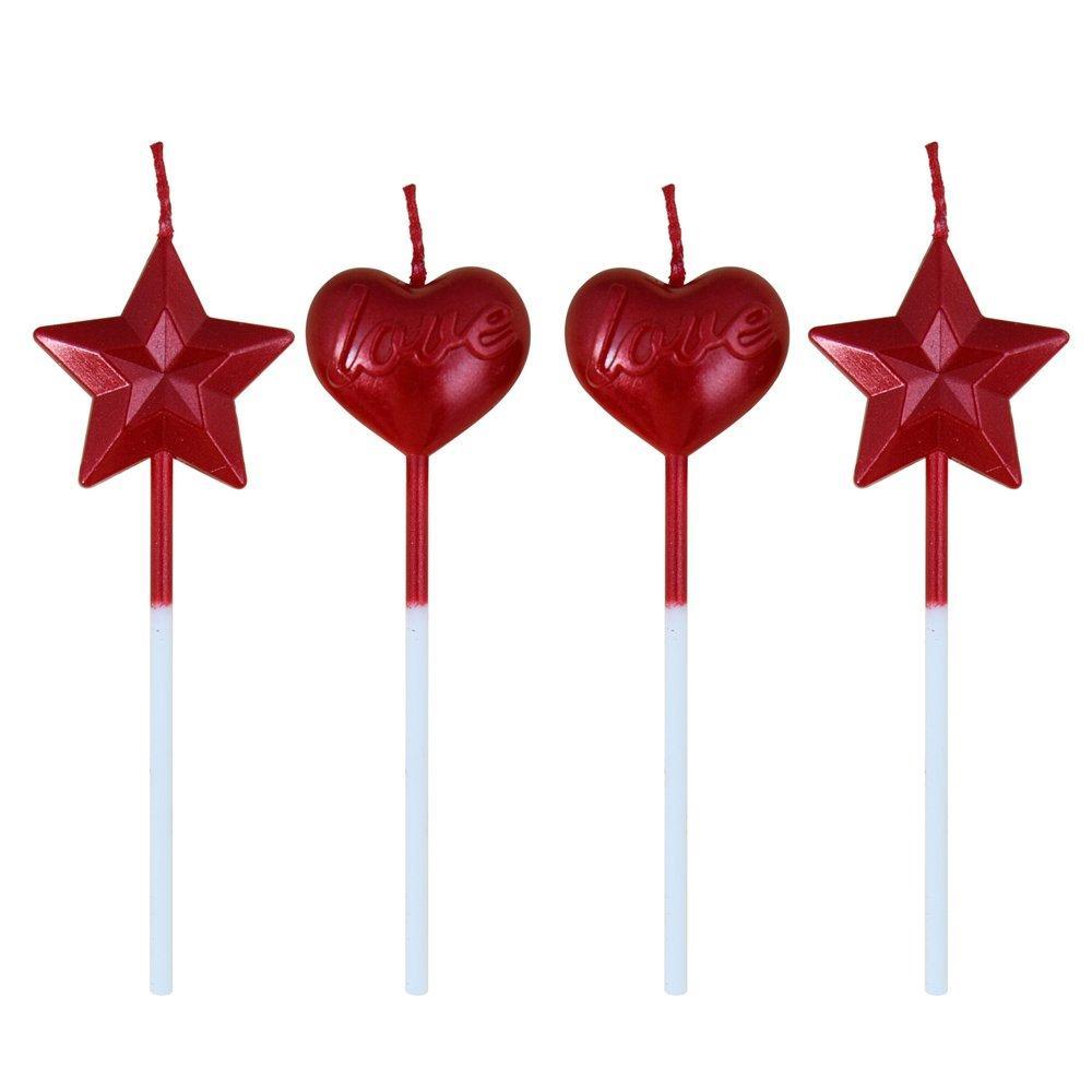 Свечи для торта Мультидом с любовью 4 штуки 9,5 см., пакет