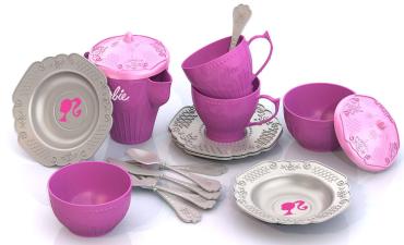 Набор чайной посудки Барби 18 предметов белый, розовый Нордпласт
