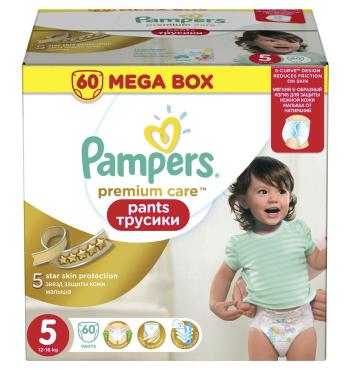 Трусики Pampers Pants Premium Care 12-18 кг (размер 5) 60 шт