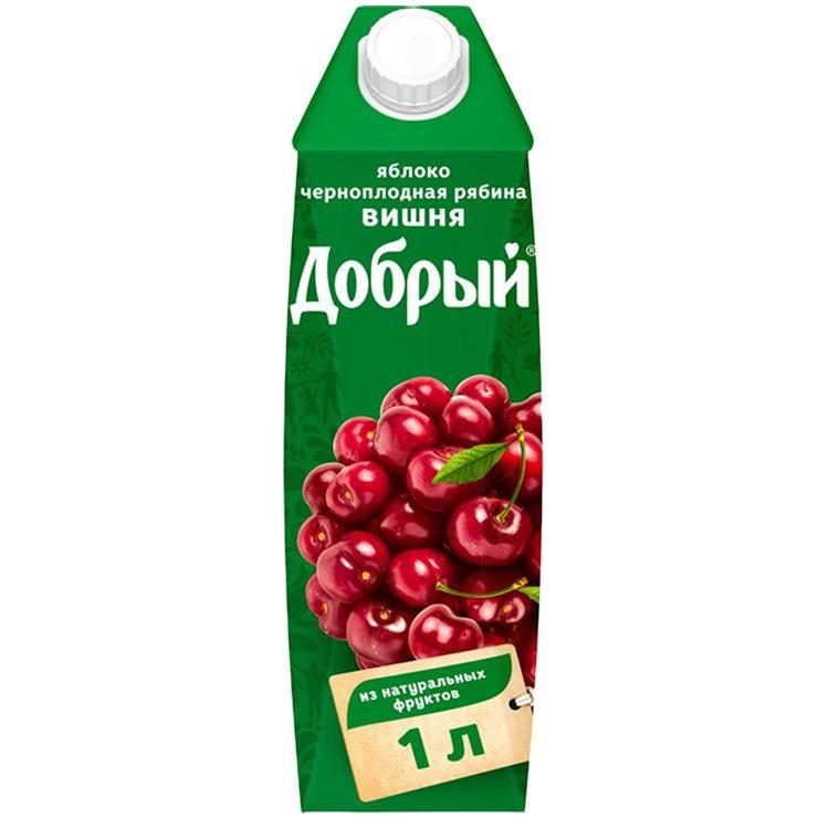 Нектар Добрый яблоко вишня, 1 л., тетра пак