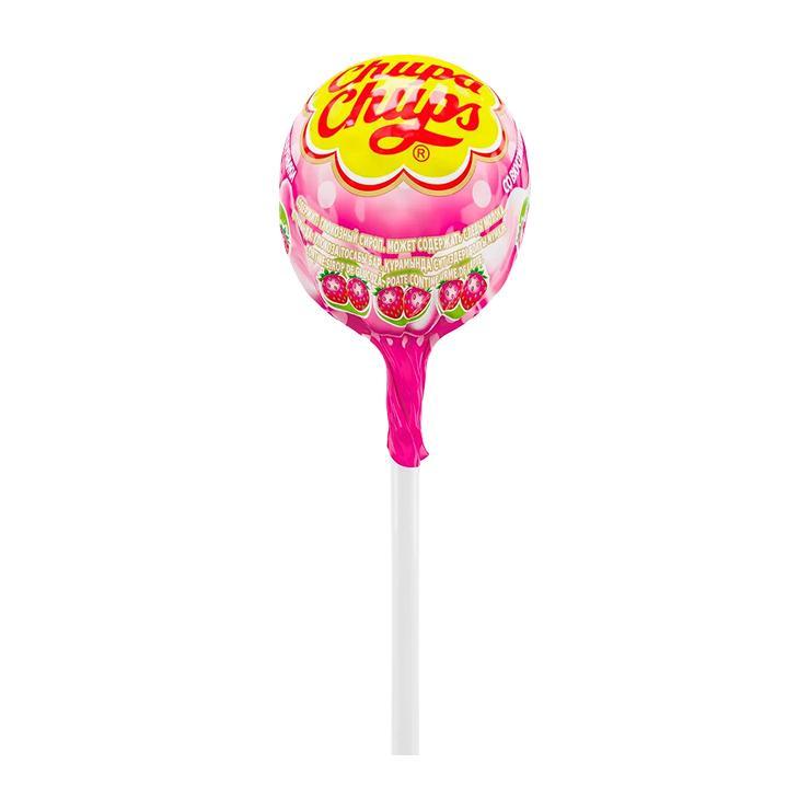 Карамель на палочке Chupa Chups Fruit-tella с жевательной конфетой 17 гр., обертка