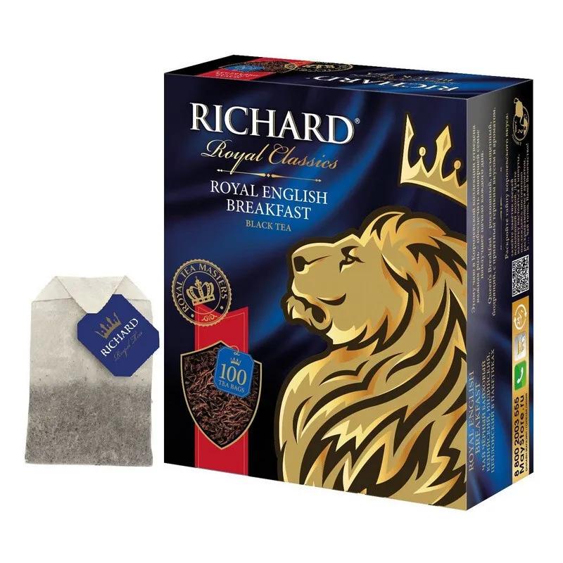 Чай черный Richard Royal English Breakfast 100 пакетиков 200 гр., картон