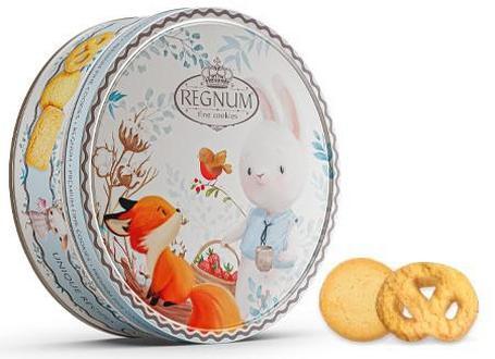 Печенье Regnum Зайчик с корзинкой сдобное с кокосовой стружкой 400 гр., ж/б