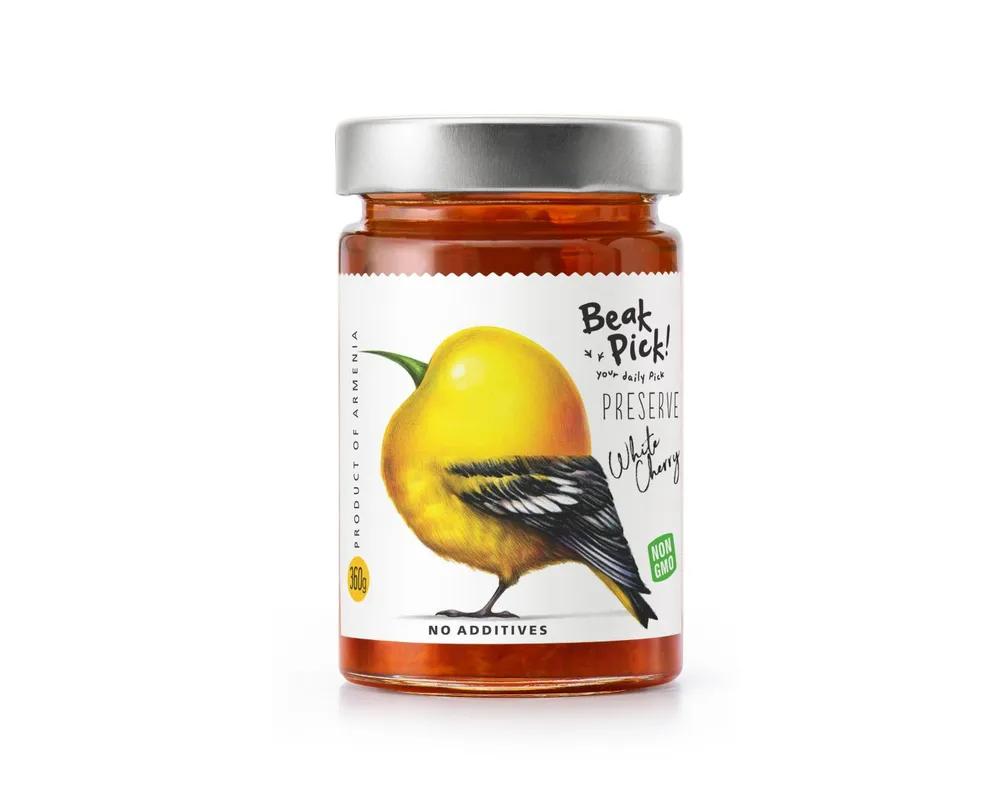 Варенье Beak pick из белой черешни 360 гр., стекло