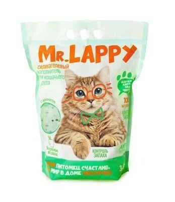 Наполнитель для кошачьего туалета Mr.Lappy Зеленое яблоко силикагелевый 3,8 л., дой-пак