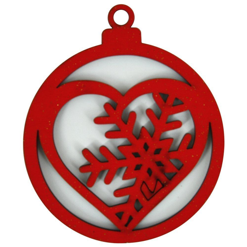 Ёлочные украшения Мультидом деревянные сердце красный 94 мм х 80 мм 6 шт., пакет