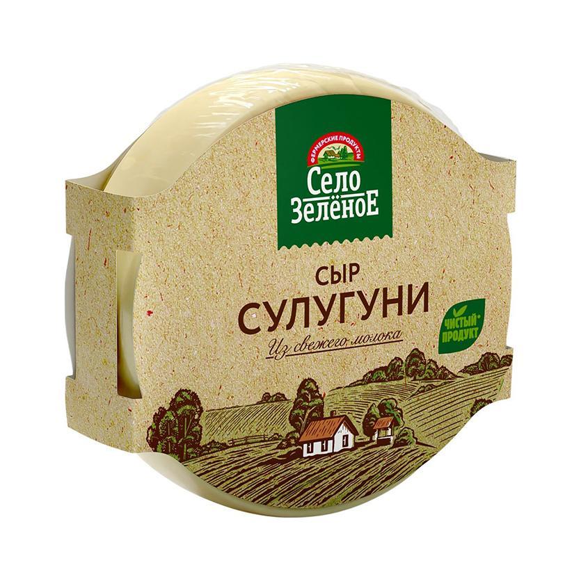 Сыр рассольный Село Зеленое Сулугуни 40% 300 гр., пленка