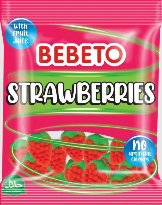 Мармелад жевательный Bebeto Strawberry 150 гр., флоу-пак